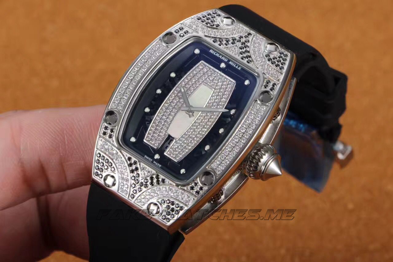 Richard Mille RM07 Ladies Stainless Steel & Diamonds White & Diamonds Dial